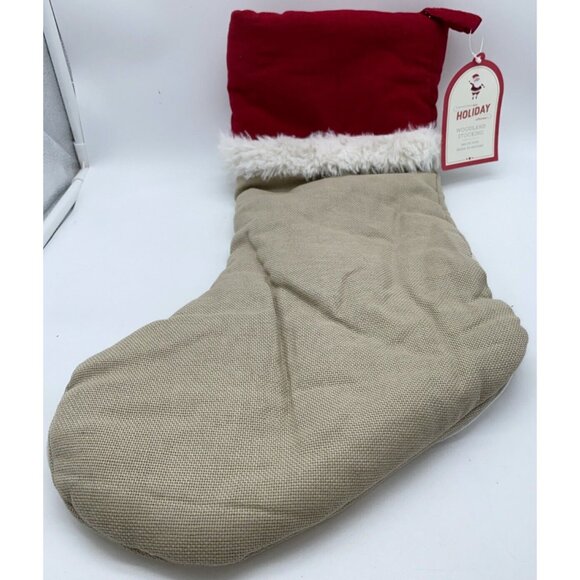 Pottery Barn Kids Finn Bear on Train Christmas Stocking Holiday Xmas Quilted - Picture 14 of 15